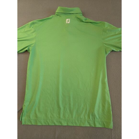 FootJoy Men’s Large Green Geometric Golf Polo Shirt Stretch Performance Active - Picture 6 of 6